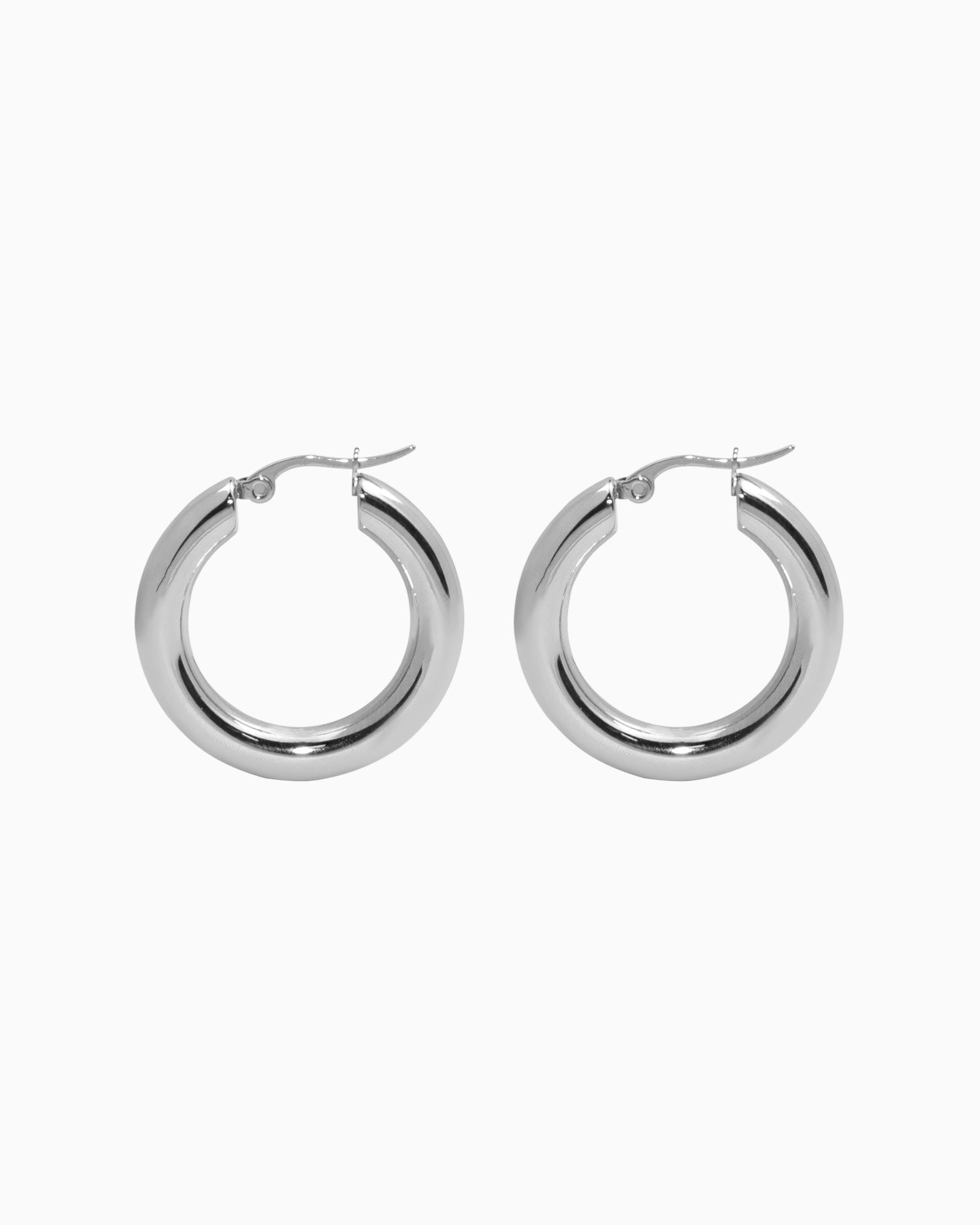 Aurelia Classic Round Hoops in Silver 31mm | Zoe Olivia Jewellery Australia