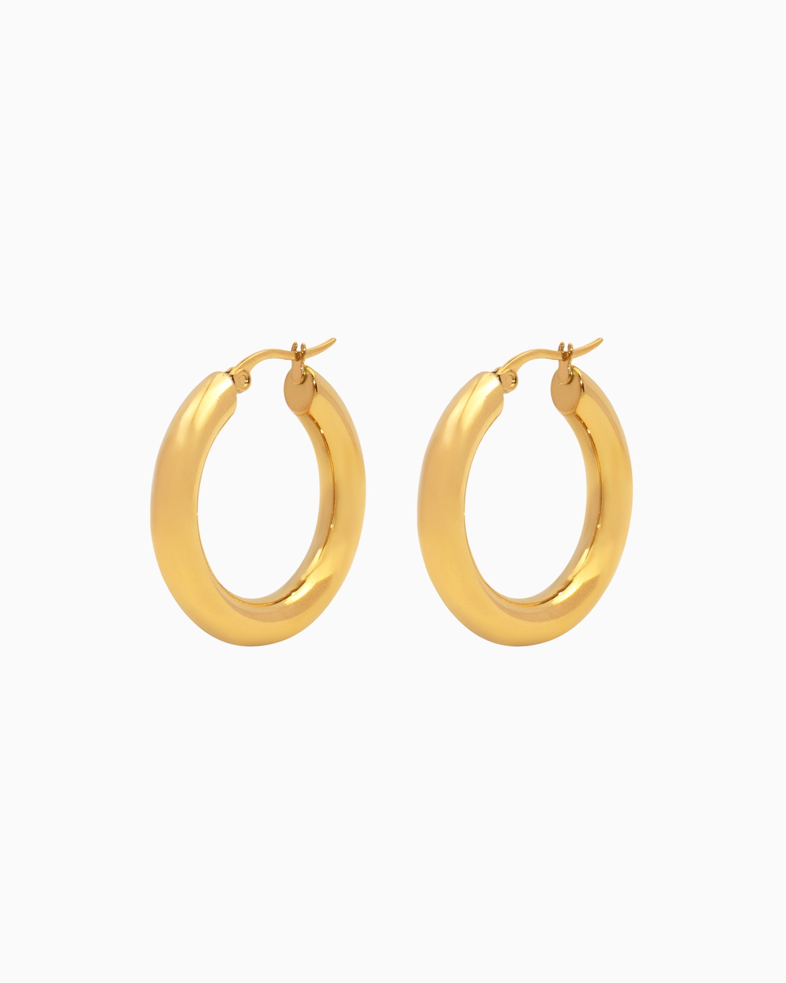 Aurelia Classic Round Hoops in Gold 31mm | Zoe Olivia Jewellery Australia
