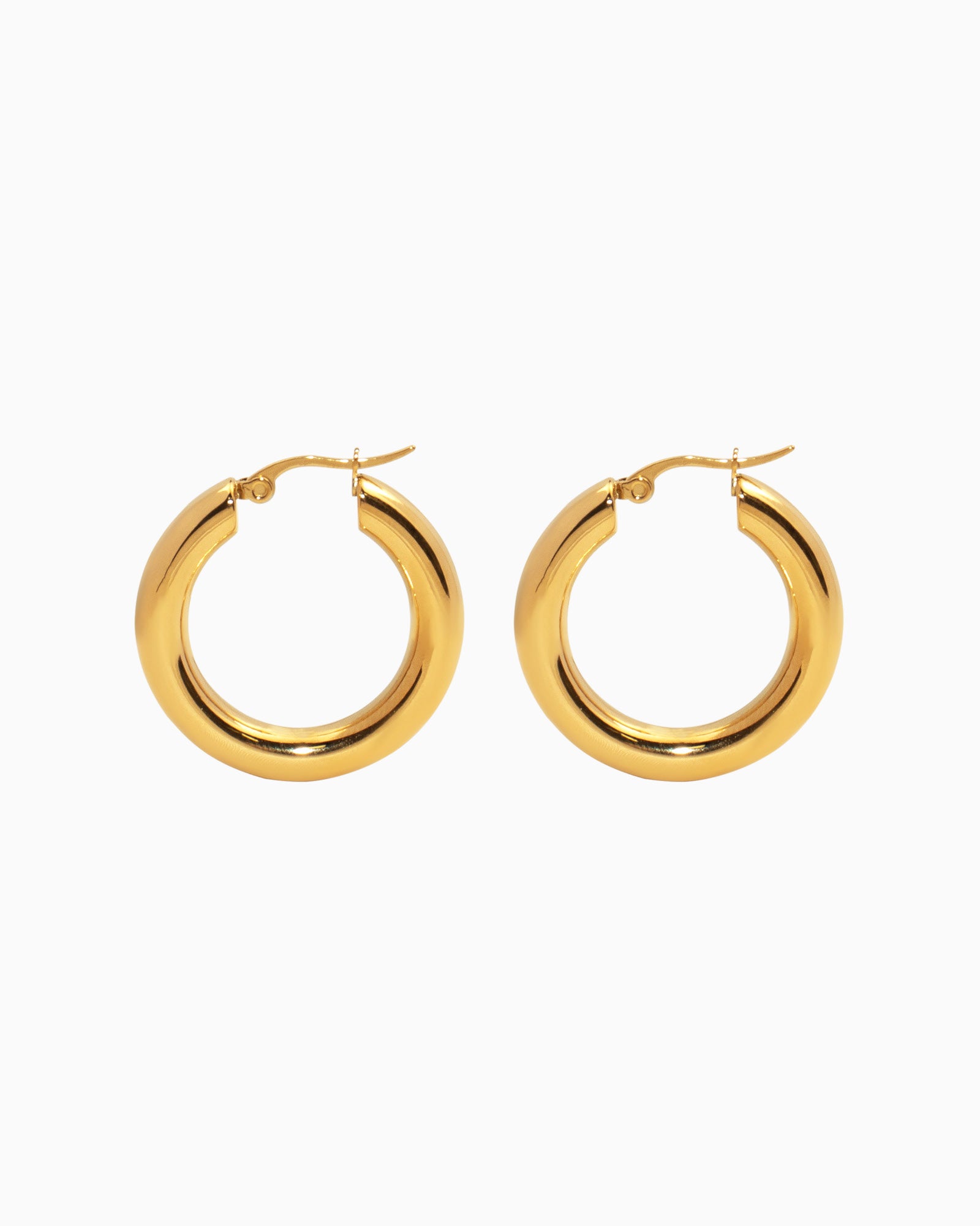 Aurelia Classic Round Hoops in Gold 31mm | Zoe Olivia Jewellery Australia
