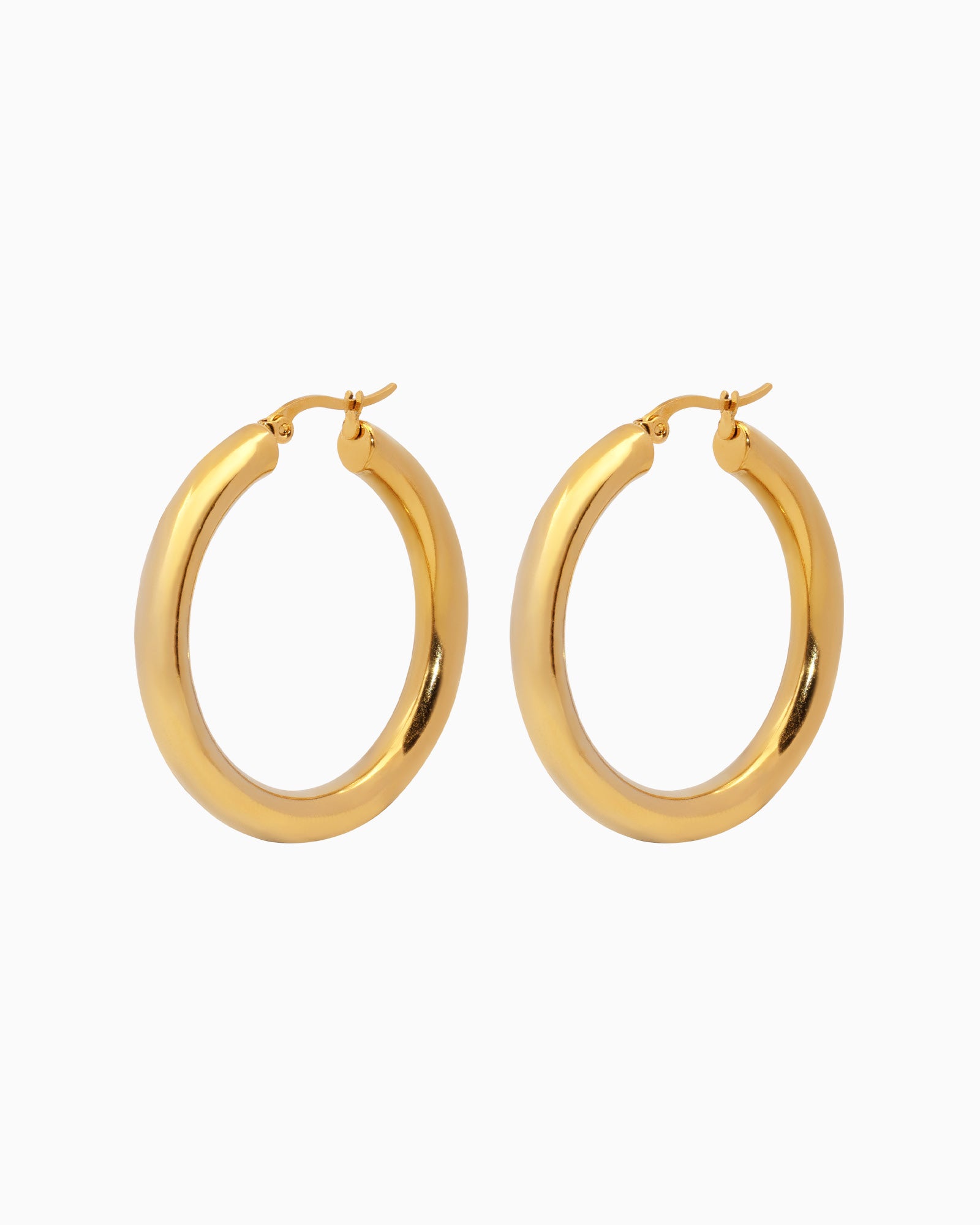 Aurelia Classic Round Hoops in Gold 41mm | Zoe Olivia Jewellery Australia