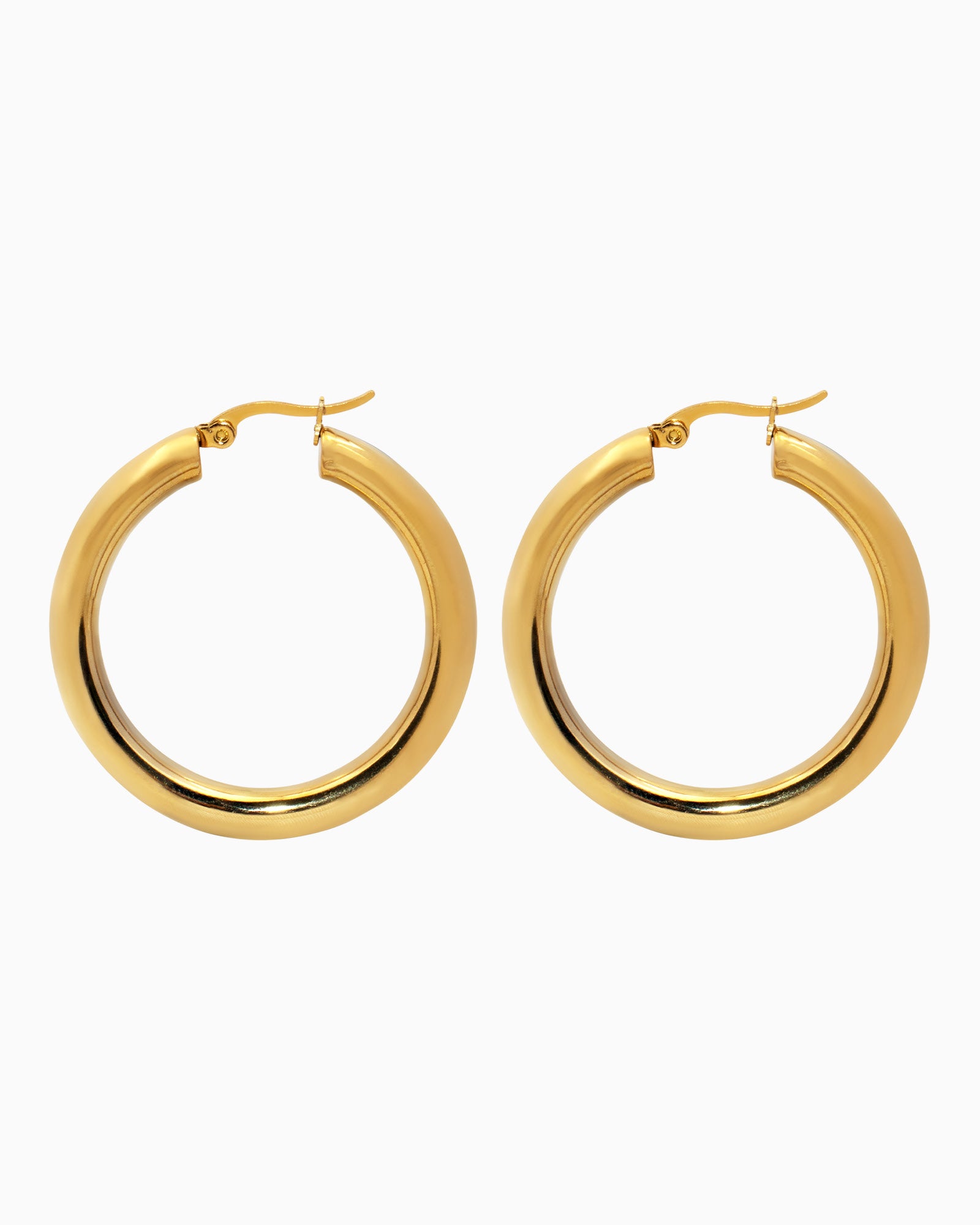 Aurelia Classic Round Hoops in Gold 41mm | Zoe Olivia Jewellery Australia