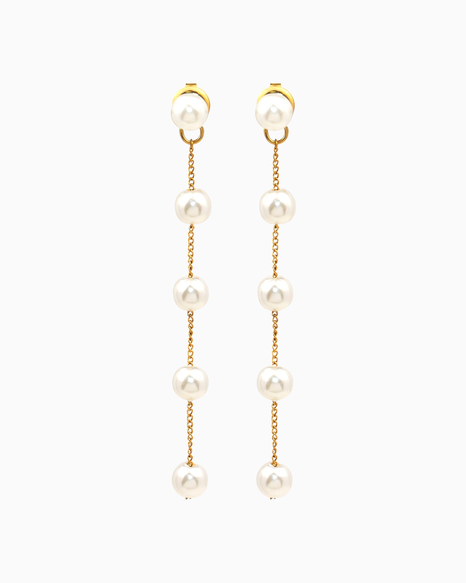 Luna Classic Pearl Drop Stud Earrings in Gold | Zoe Olivia Jewellery Australia
