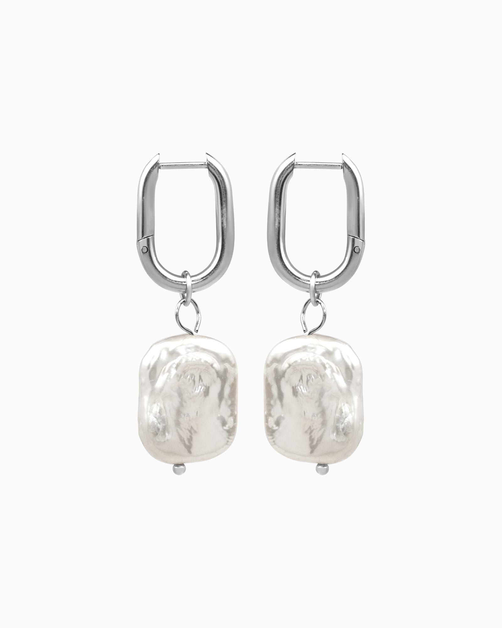 Luna Freshwater Baroque Pearl Huggies in Silver | Zoe Olivia Jewellery Australia