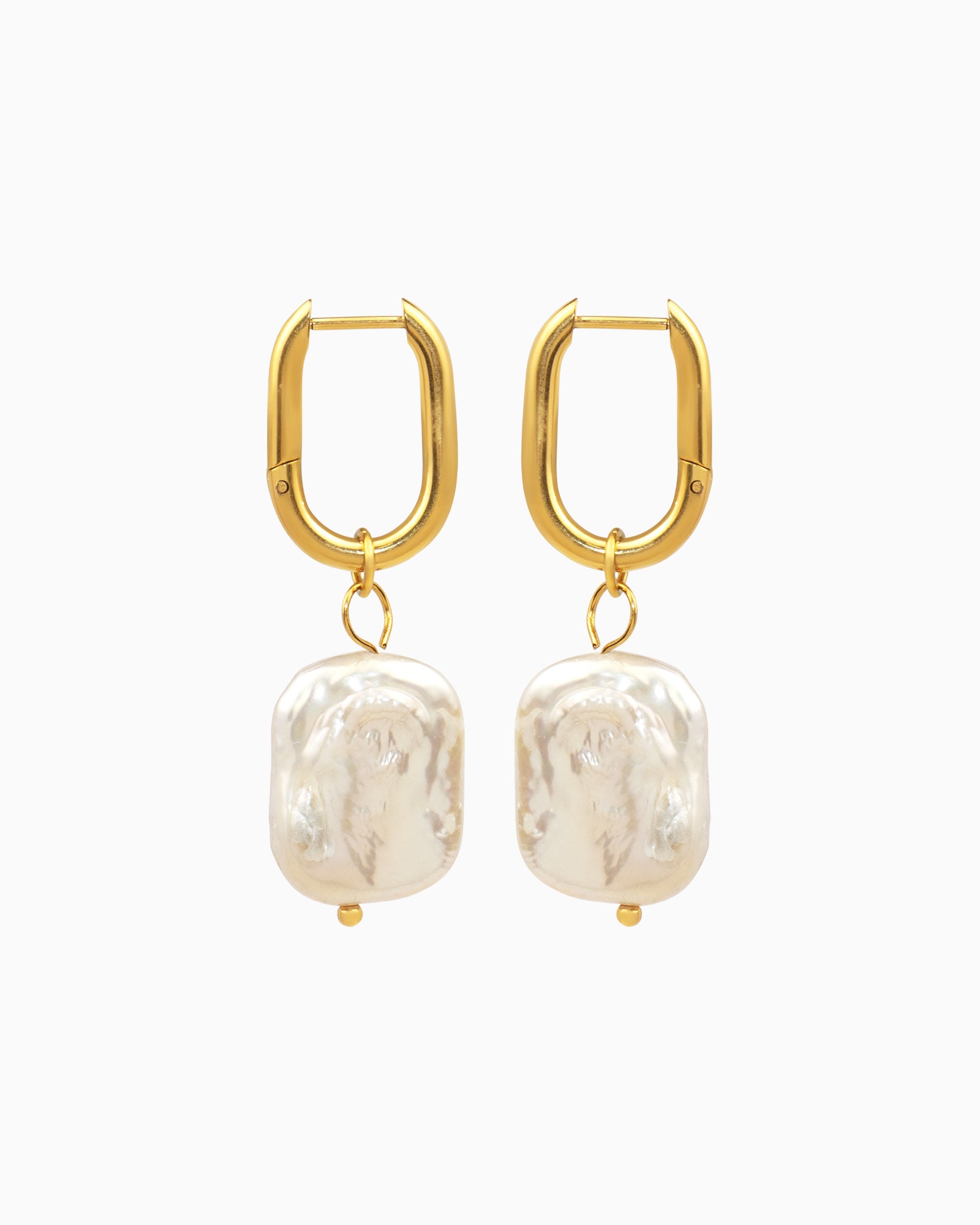 Luna Freshwater Baroque Pearl Huggies in Gold | Zoe Olivia Jewellery Australia
