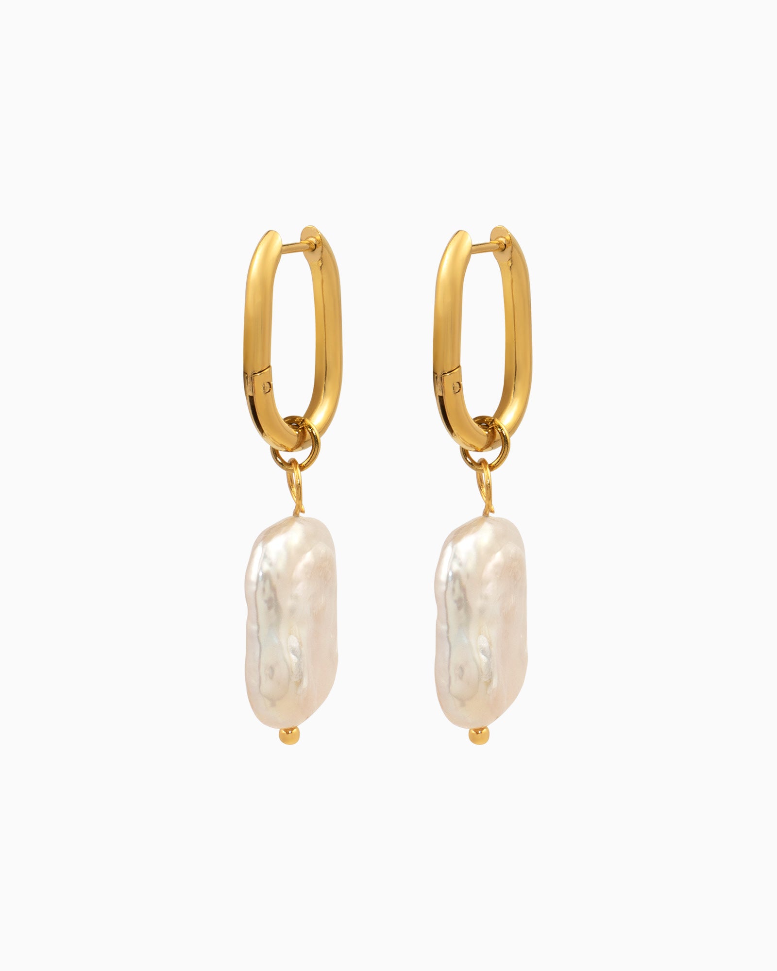 Luna Freshwater Baroque Pearl Huggies in Gold | Zoe Olivia Jewellery Australia