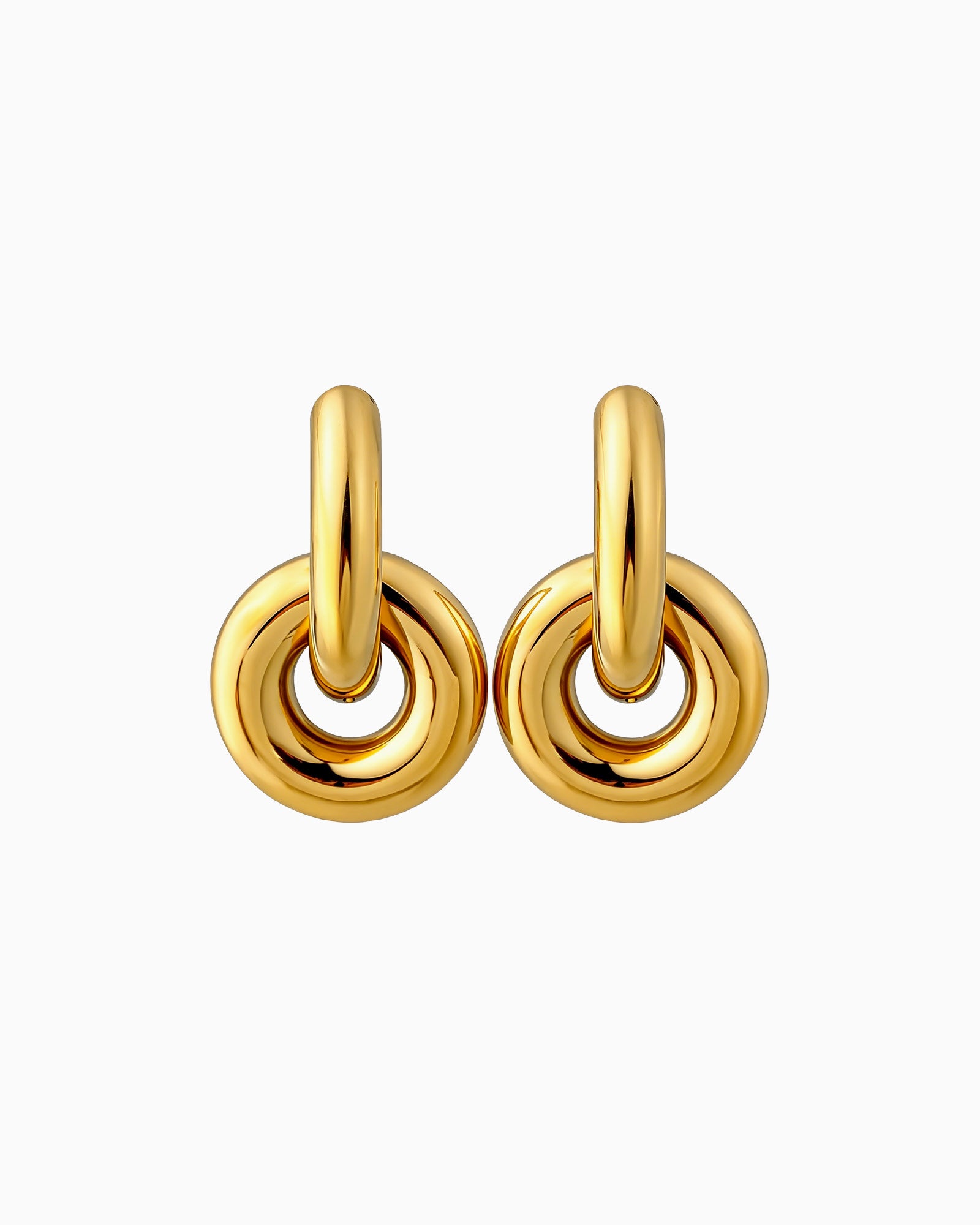 Muse Gold Double Circle Hoop Earrings