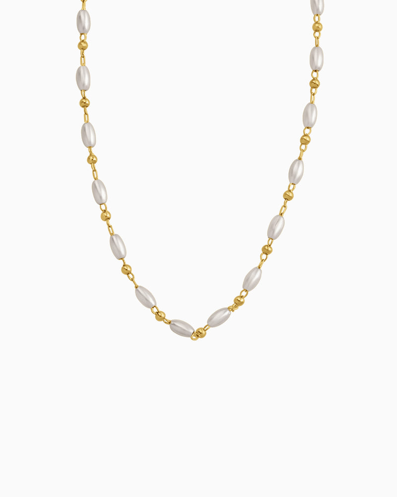 Opaline Pearl and Bead Necklace