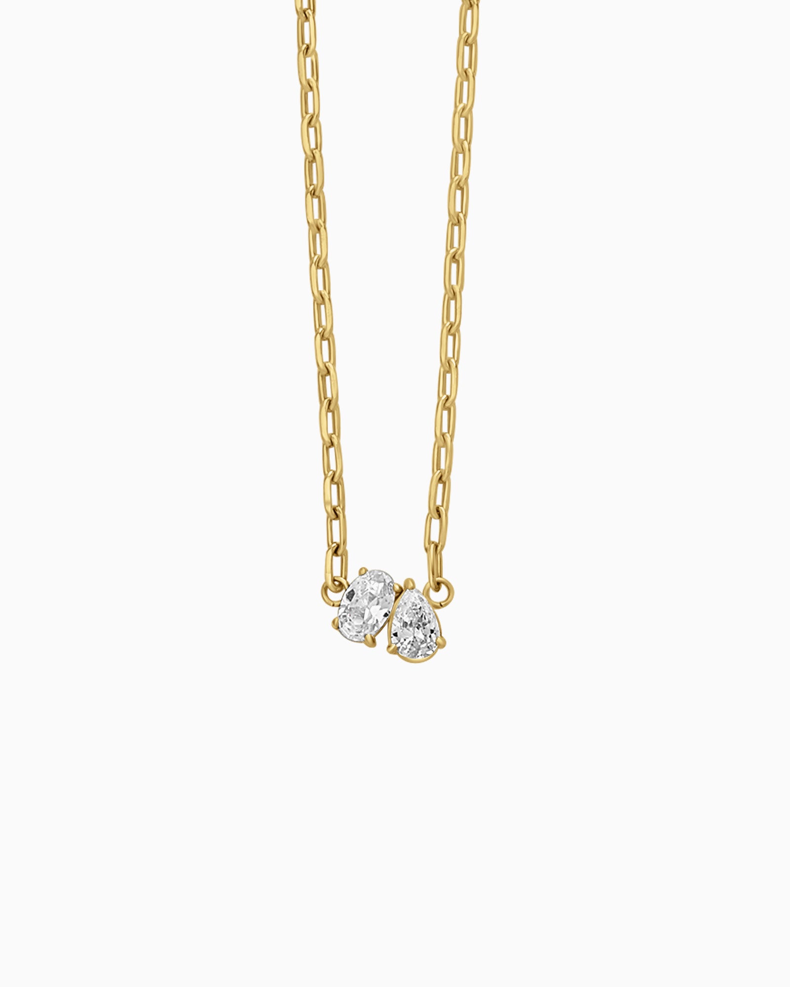 Classic Petite Oval & Pear Toi Et Moi Necklace