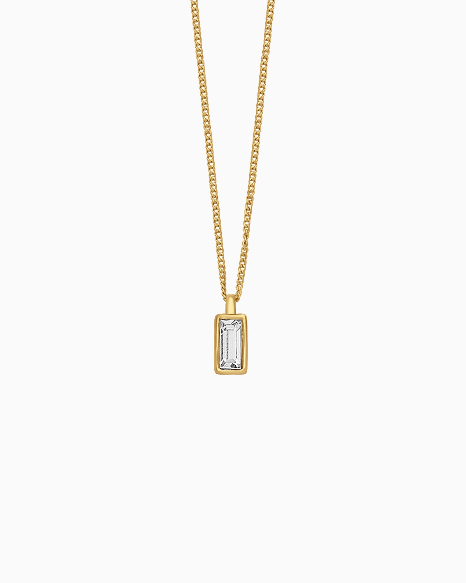 Essentials Bezel Set Cubic Zirconia Pendant Necklace