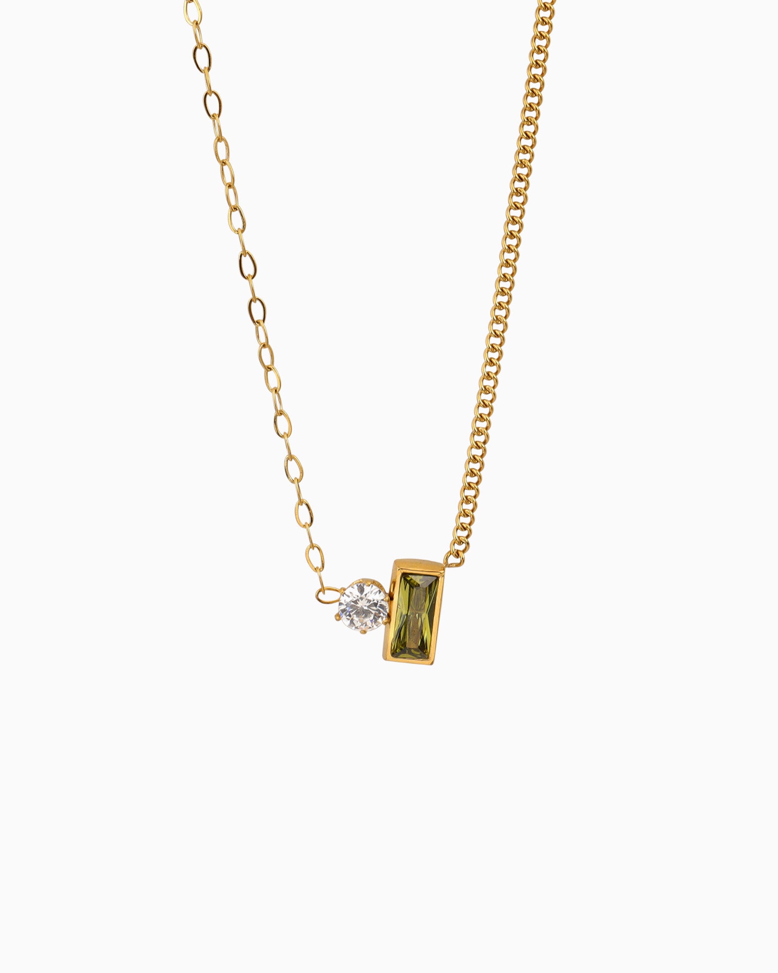 Aurora Modern Dual Stone Necklace