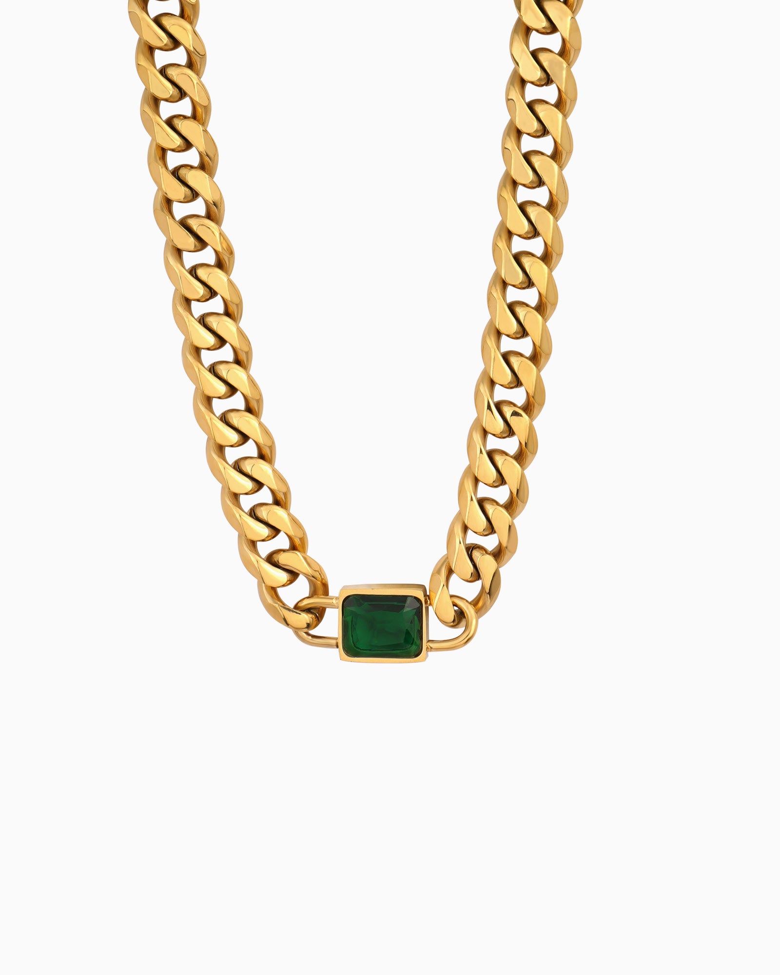 Aurora Cubic Zirconia Curb Link Necklace