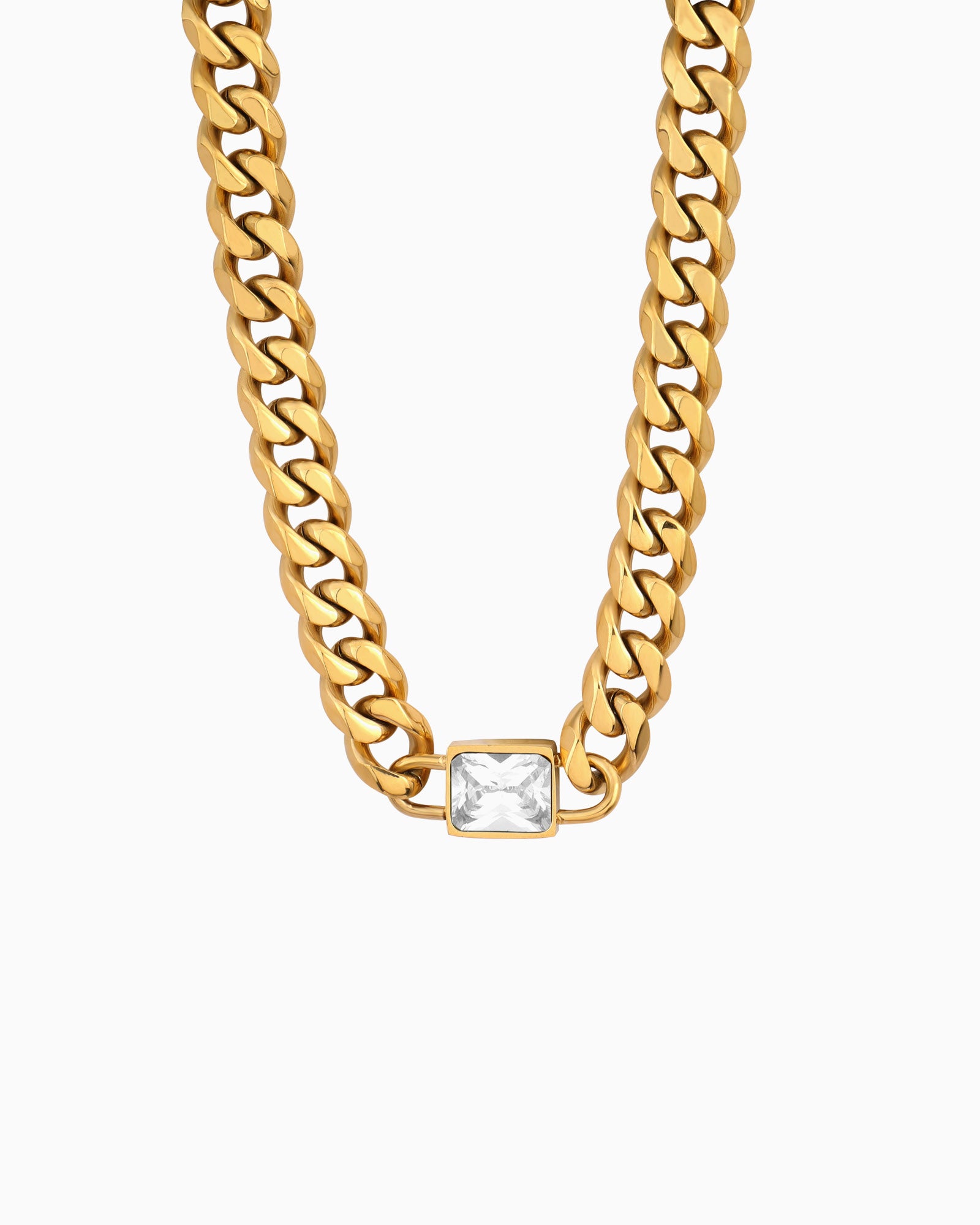 Aurora Cubic Zirconia Curb Link Necklace