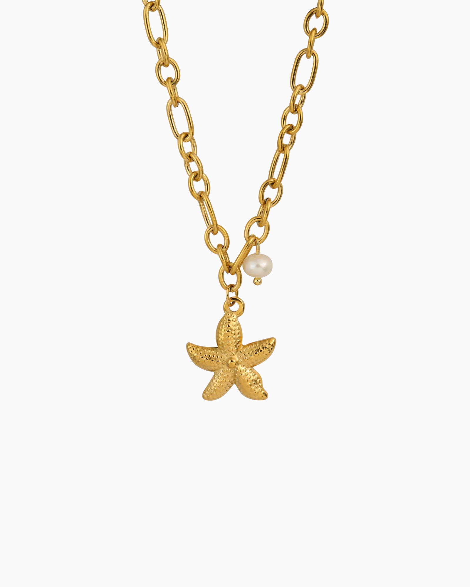 Drift Pearl and Star Link Necklace