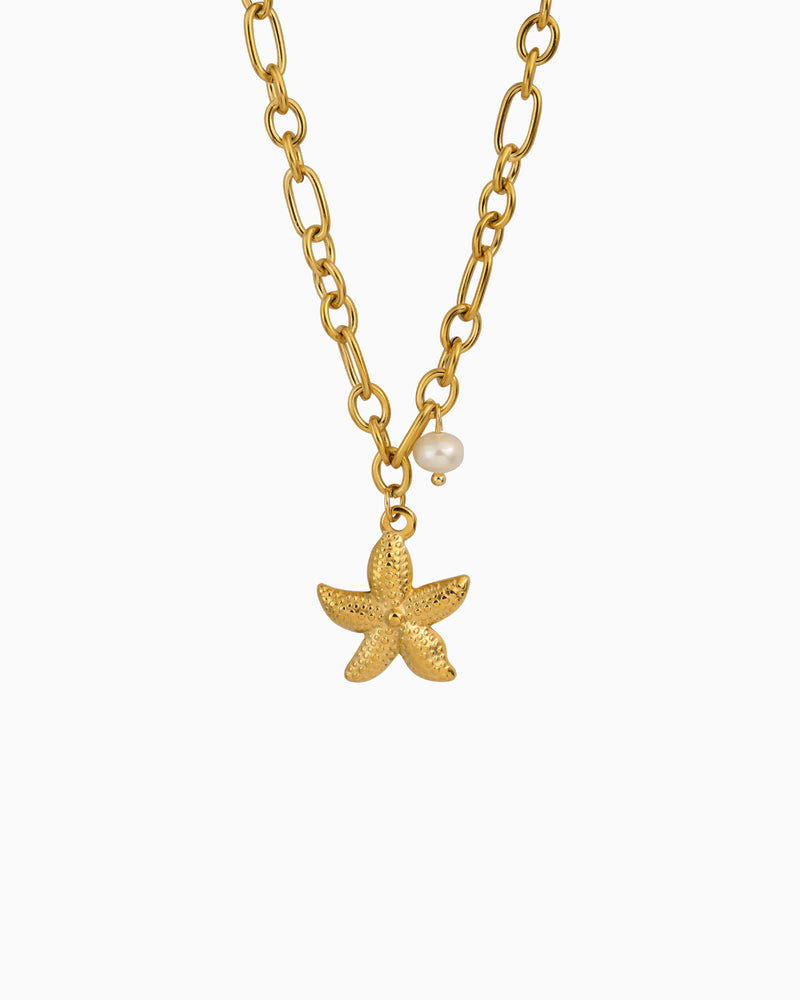 Drift Pearl and Star Link Necklace