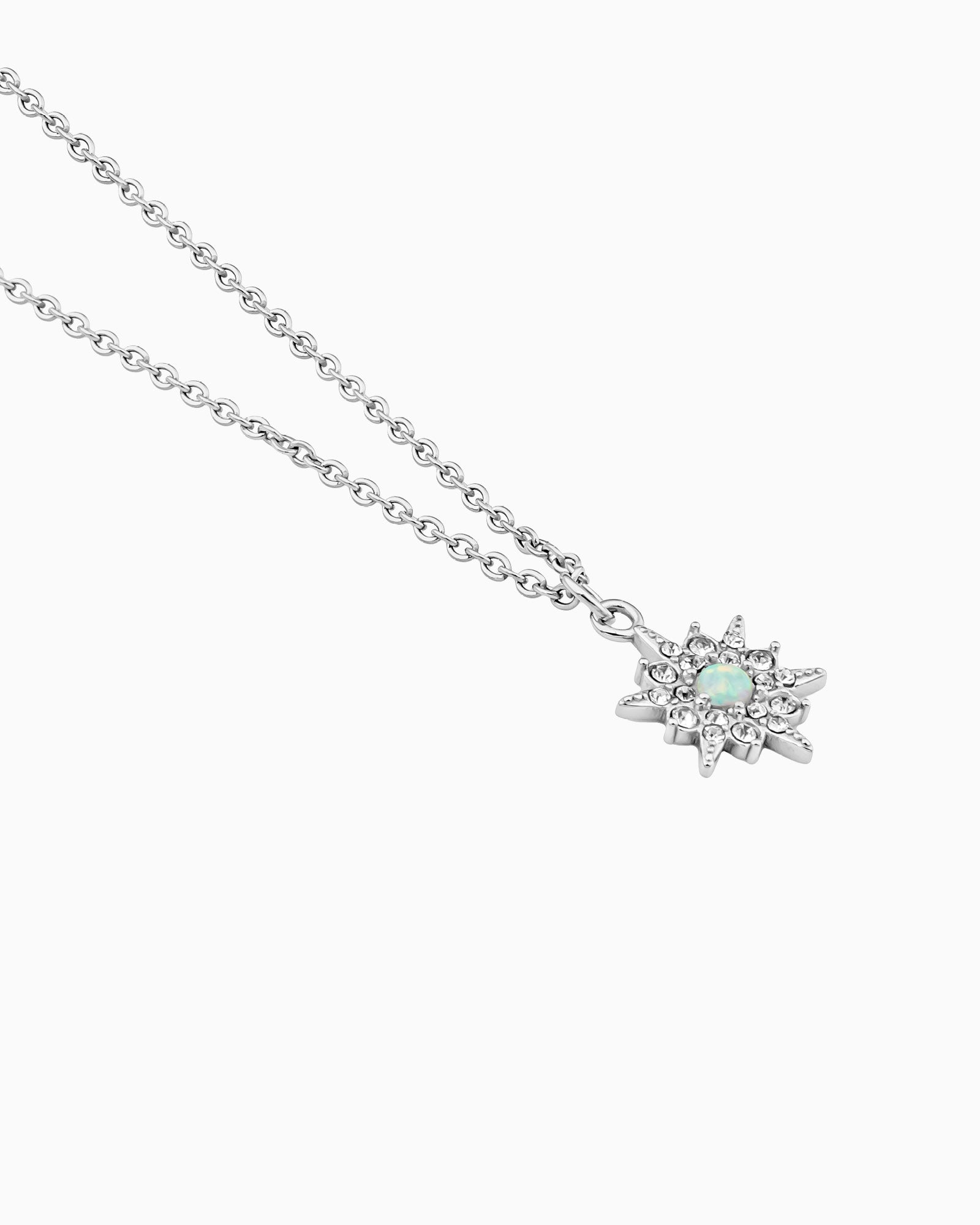 Iridescent Opal & Cubic Zirconia Star Necklace in Silver | Zoe Olivia Jewellery Australia