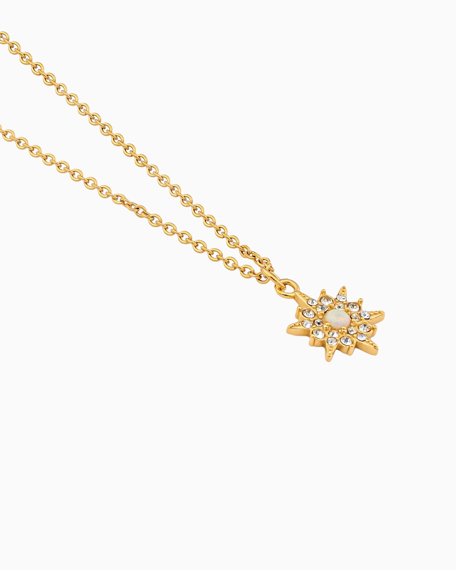 Iridescent Opal & Cubic Zirconia Star Necklace in Gold | Zoe Olivia Jewellery Australia