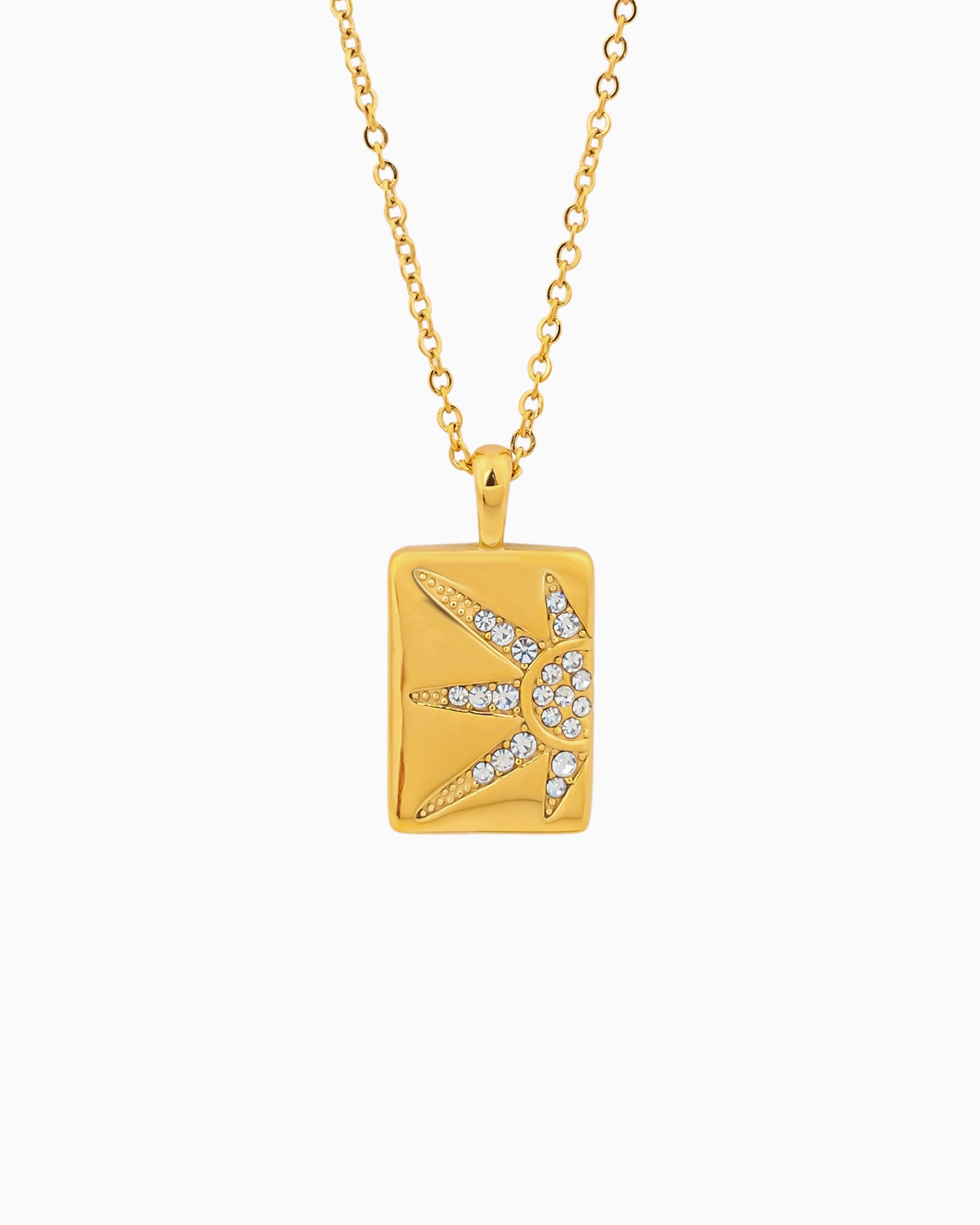 Solara Cubic Zirconia Sun Pendant Necklace | Zoe Olivia Jewellery Australia