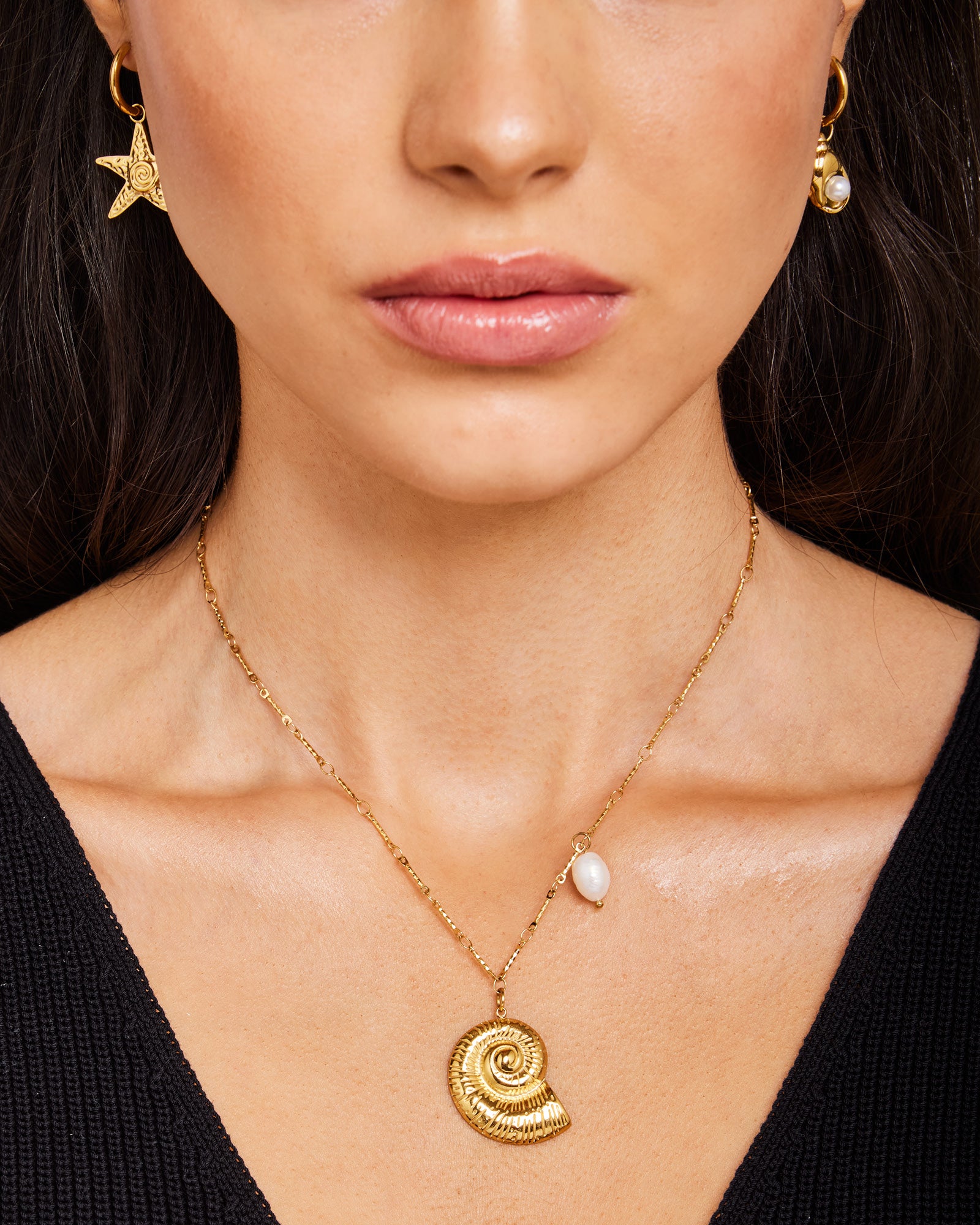Solara Freshwater Pearl and Shell Necklace | Zoe Olivia Jewellery Australia
