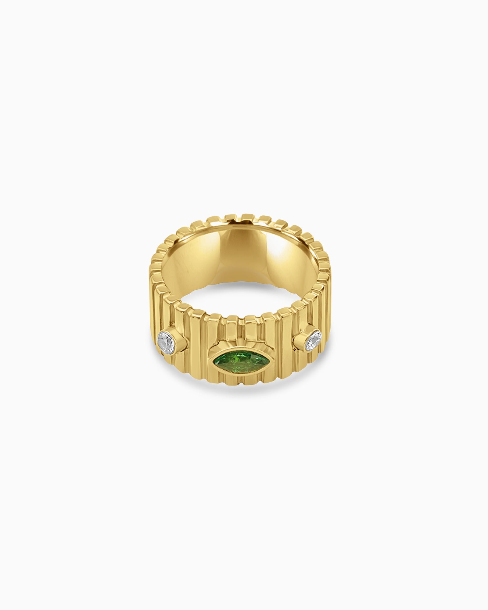 Aurora Chunky Textured Band With Cubic Zirconia
