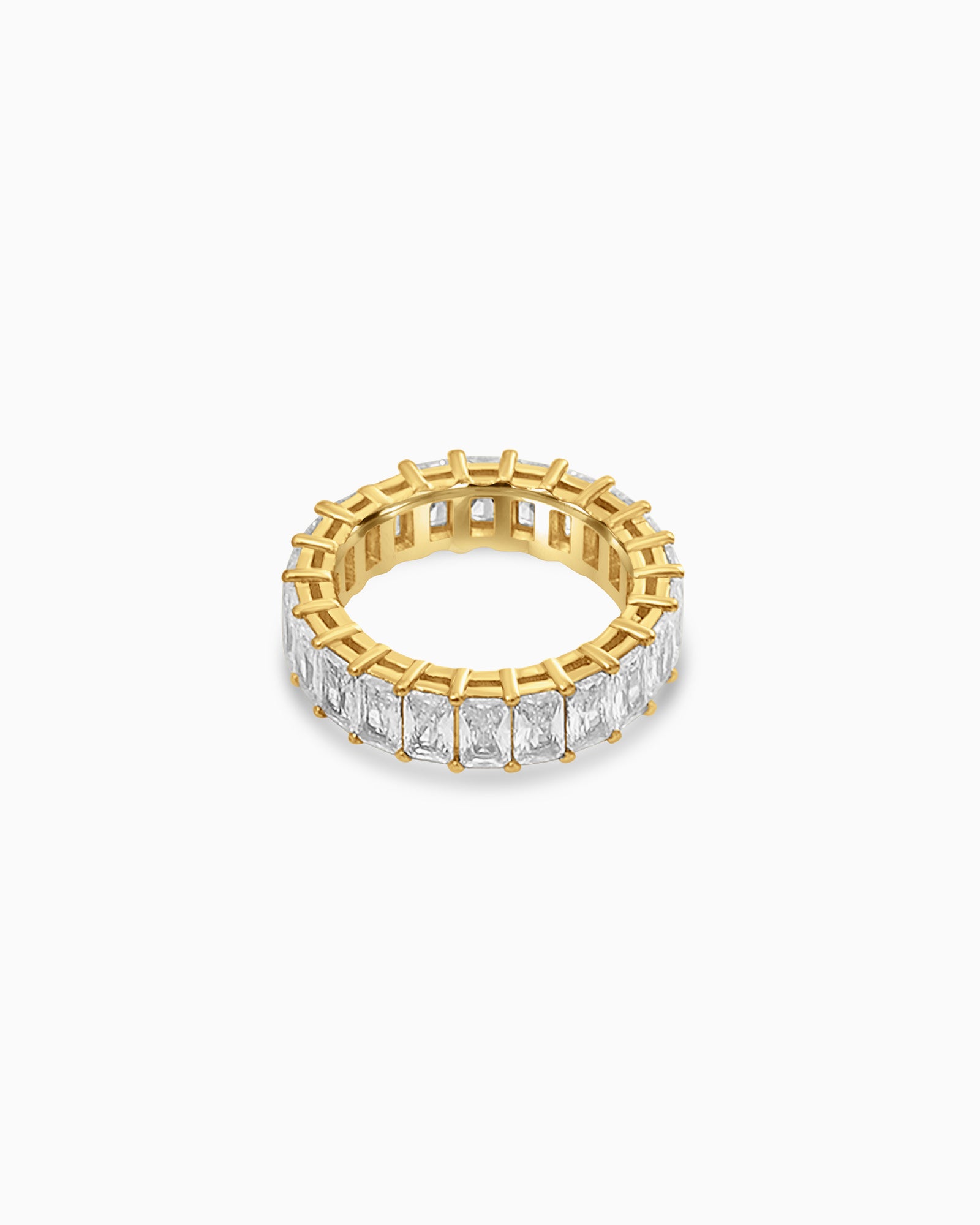 Classic Emerald Eternity Band with Cubic Zirconia