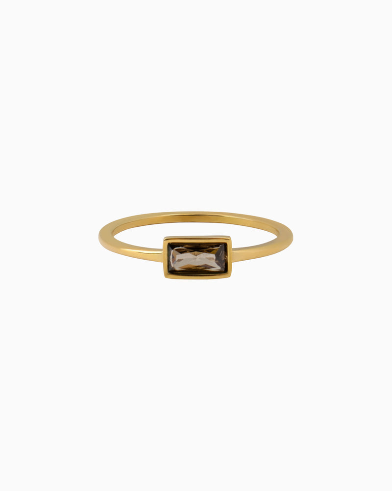 Aurora Dainty Baguette Cubic Zirconia Ring | Zoe Olivia Jewellery Australia
