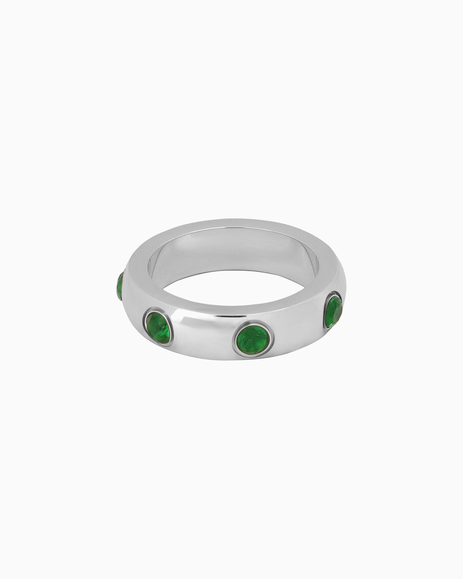 Aurora Thick Band Round Cubic Zirconia Ring