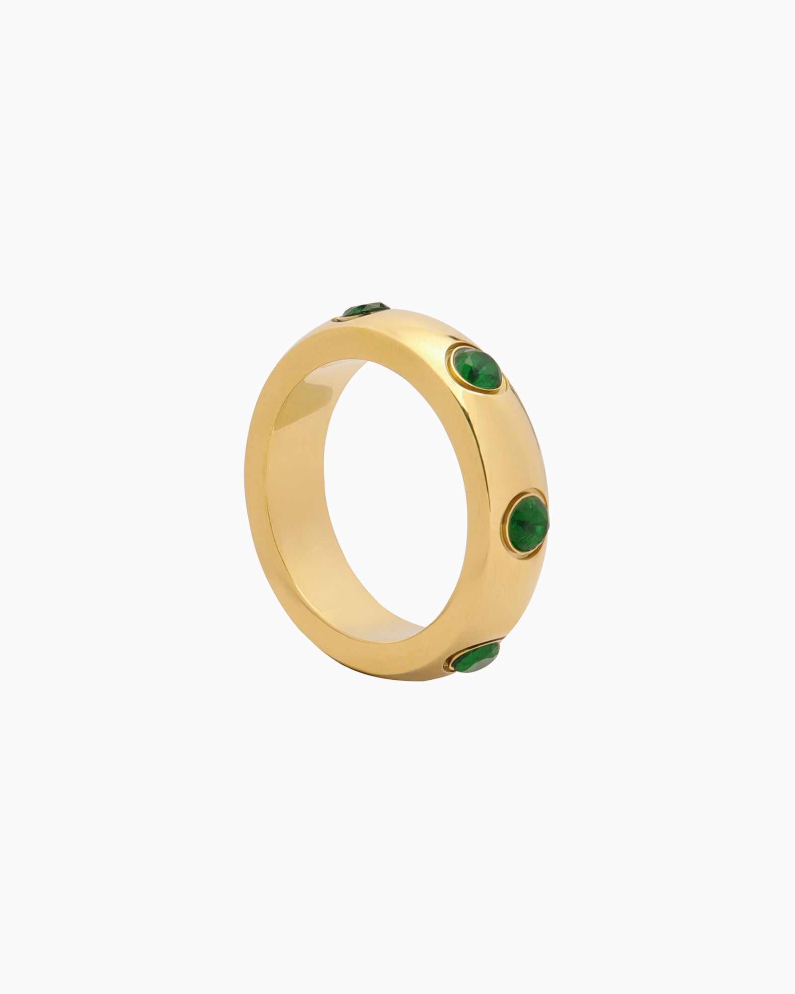 Aurora Thick Band Round Cubic Zirconia Ring