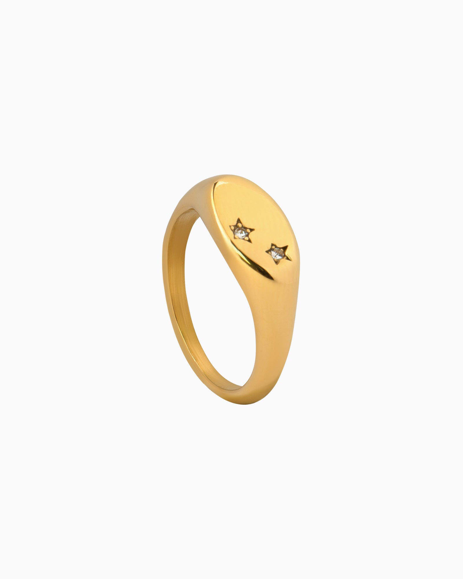 Stars Mini Signet Ring with Cubic Zirconia Stars | Zoe Olivia Jewellery Australia