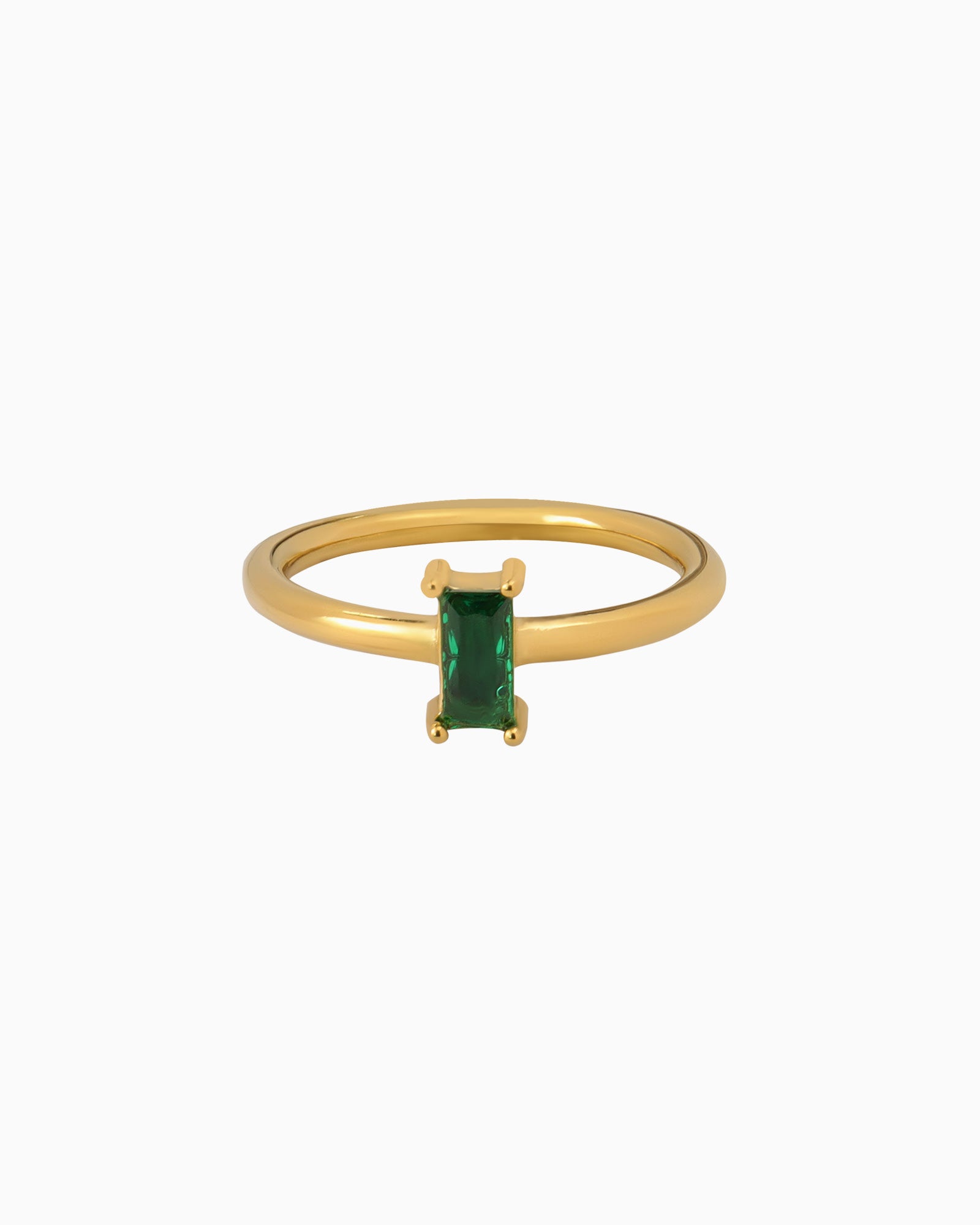 Aurora Solitaire Baguette Cubic Zirconia Ring
