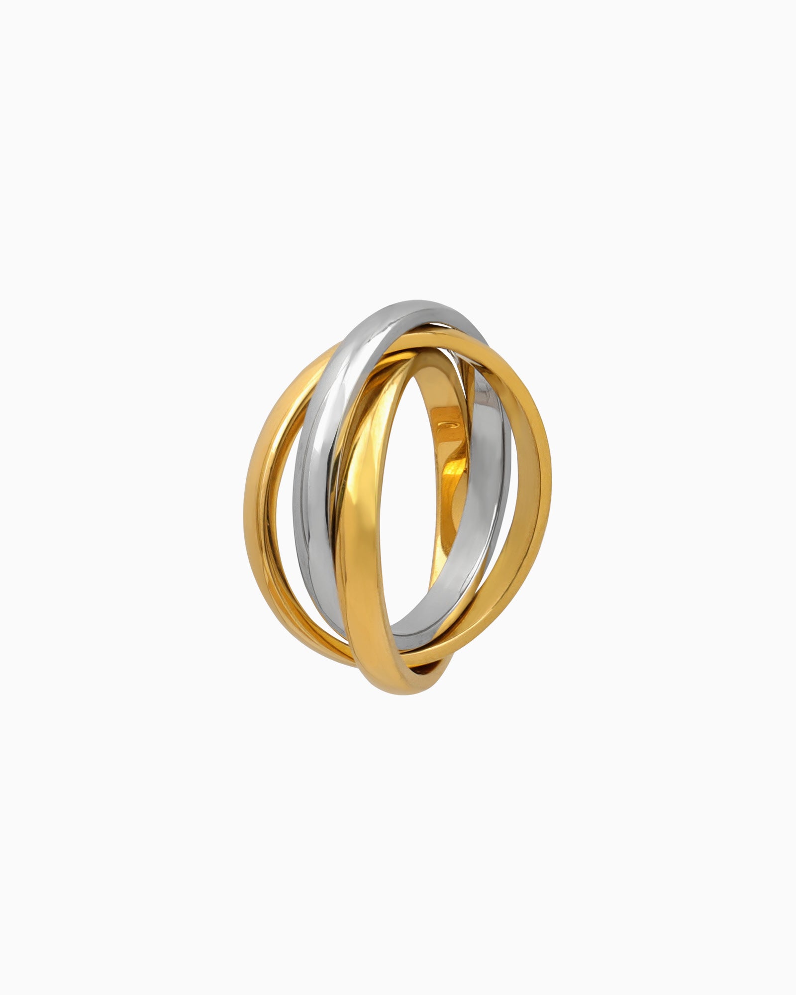 Dunes Two-Tone Interlocking Circles Ring