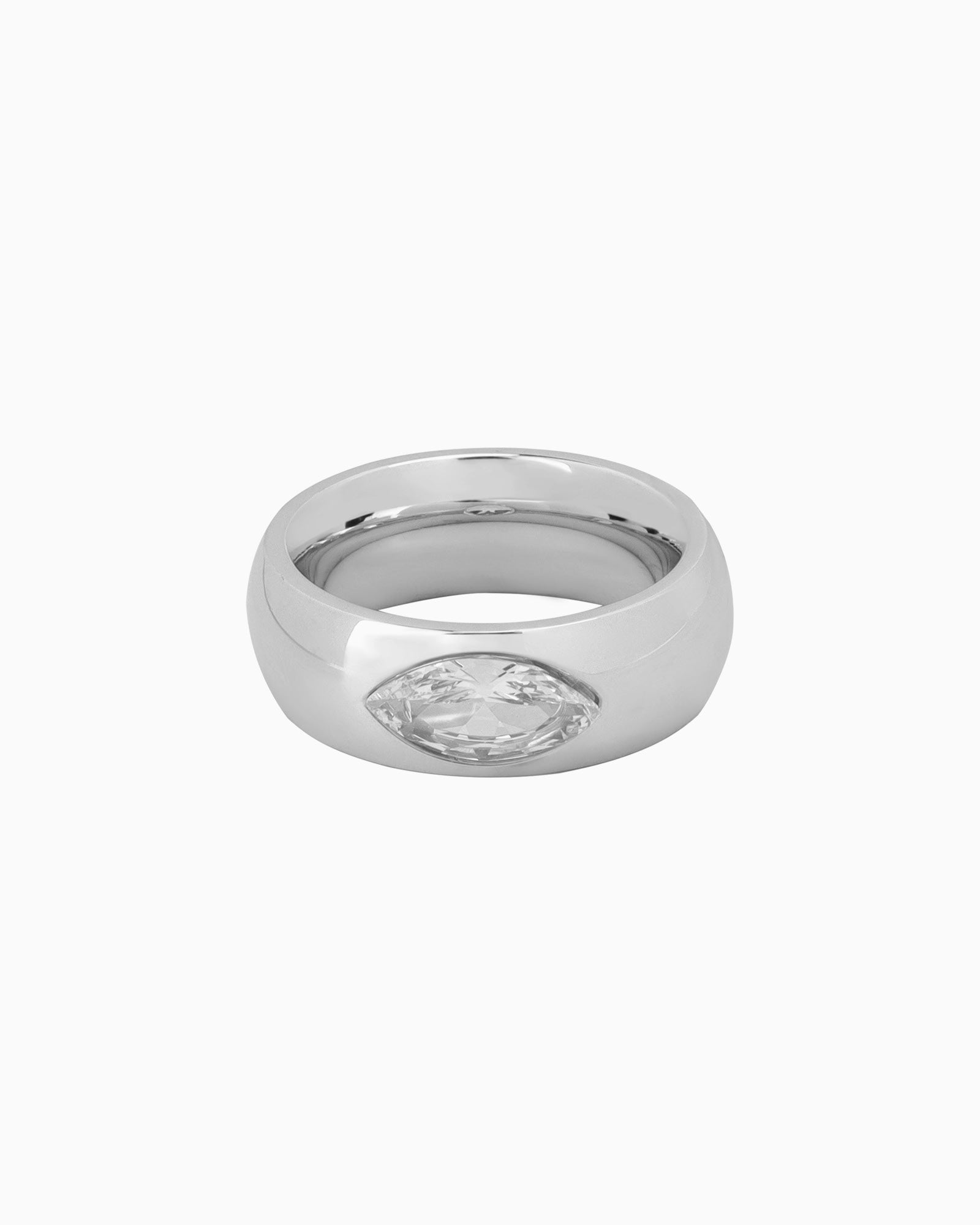 Classic Thick Smooth Cubic Zirconia Ring