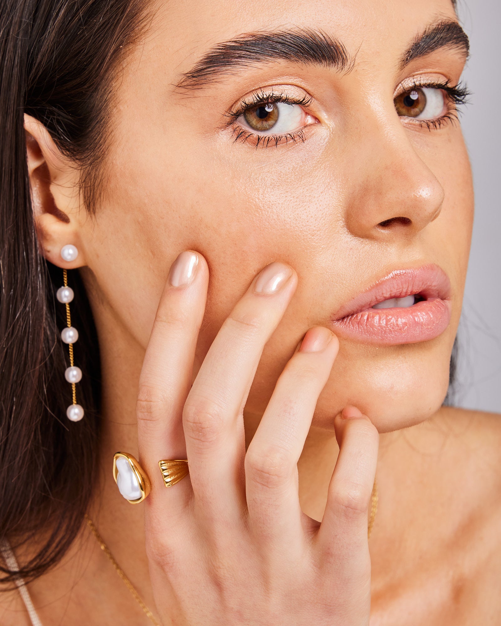 Luna Irregular Shaped Pearl Adjustable Ring | Zoe Olivia Jewellery Australia