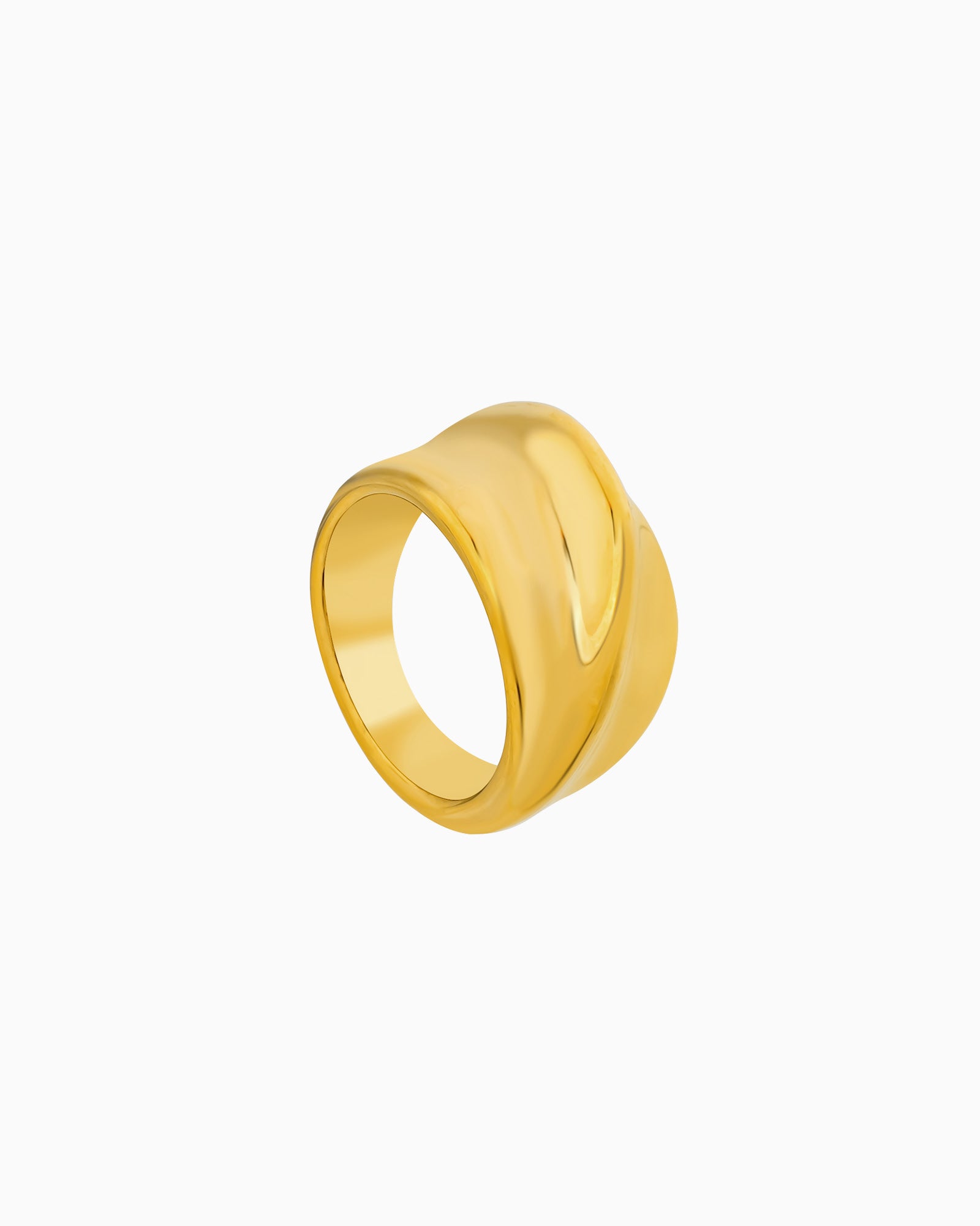 Solara Thick Wave Ring in Gold | Zoe Olivia Jewellery Australia