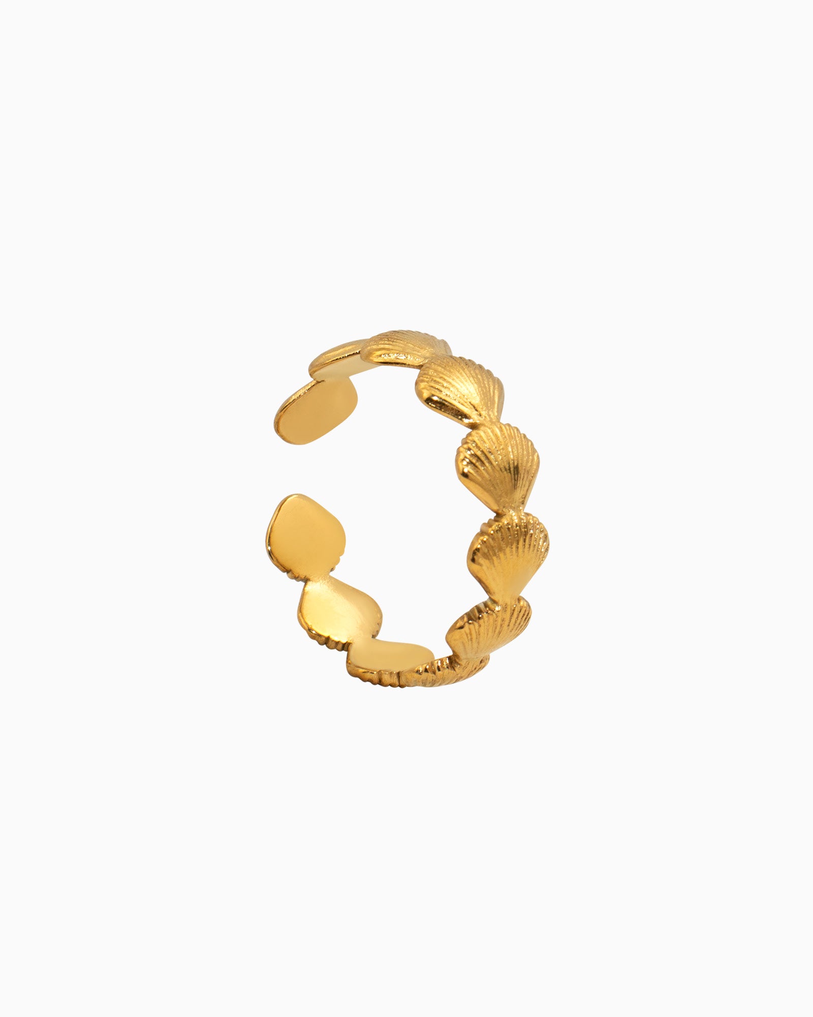 Solara Textured Shell Adjustable Ring | Zoe Olivia Jewellery Australia