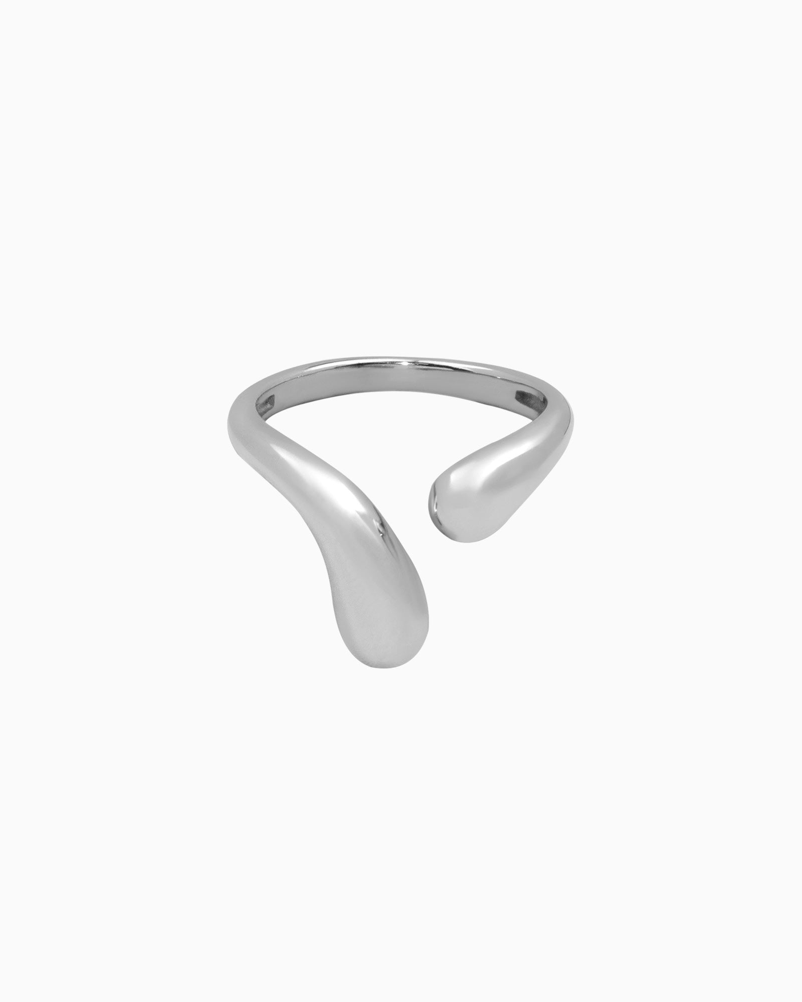 Solara Organic Wave Adjustable Ring in Silver | Zoe Olivia Jewellery Australia