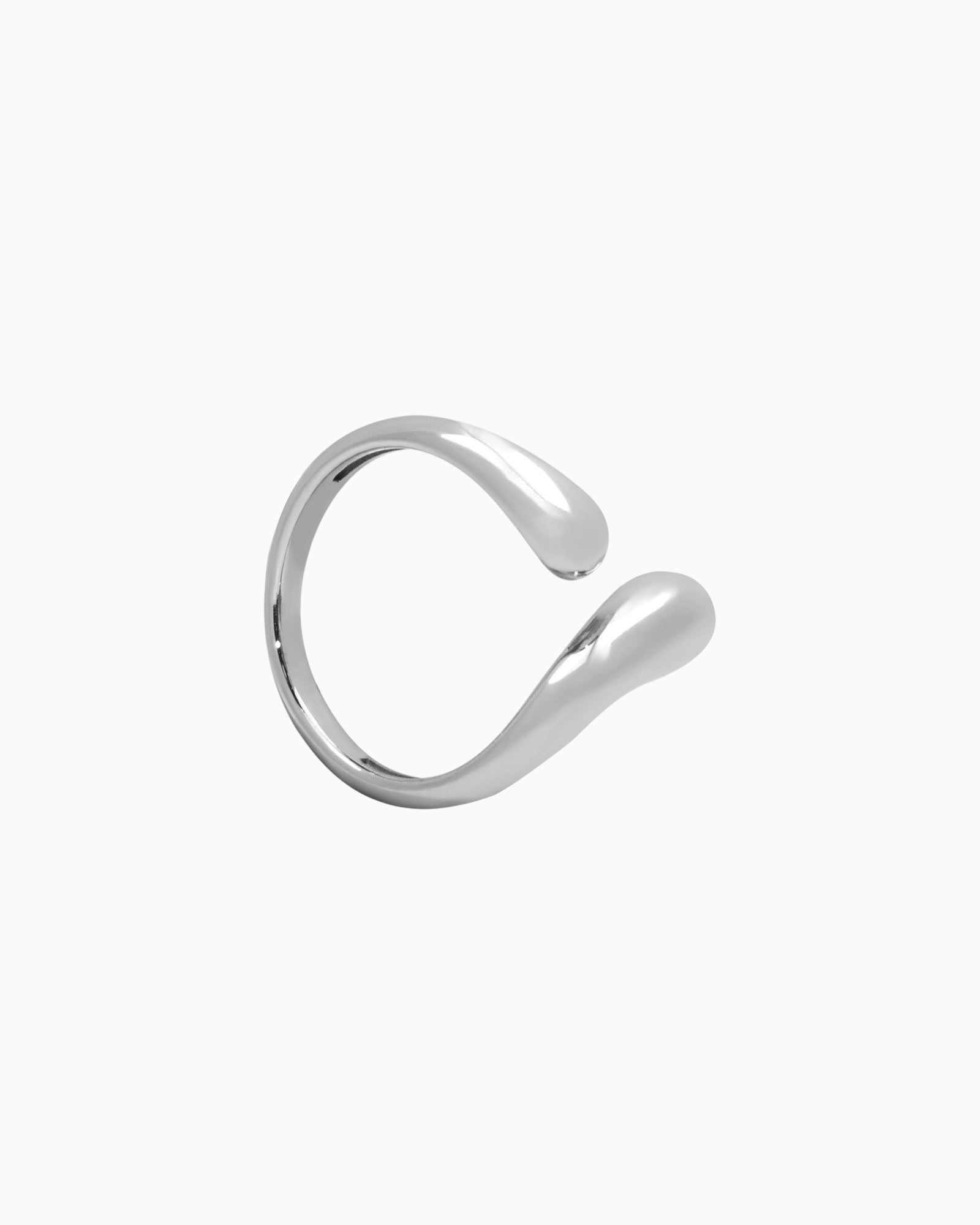 Solara Organic Wave Adjustable Ring in Silver | Zoe Olivia Jewellery Australia