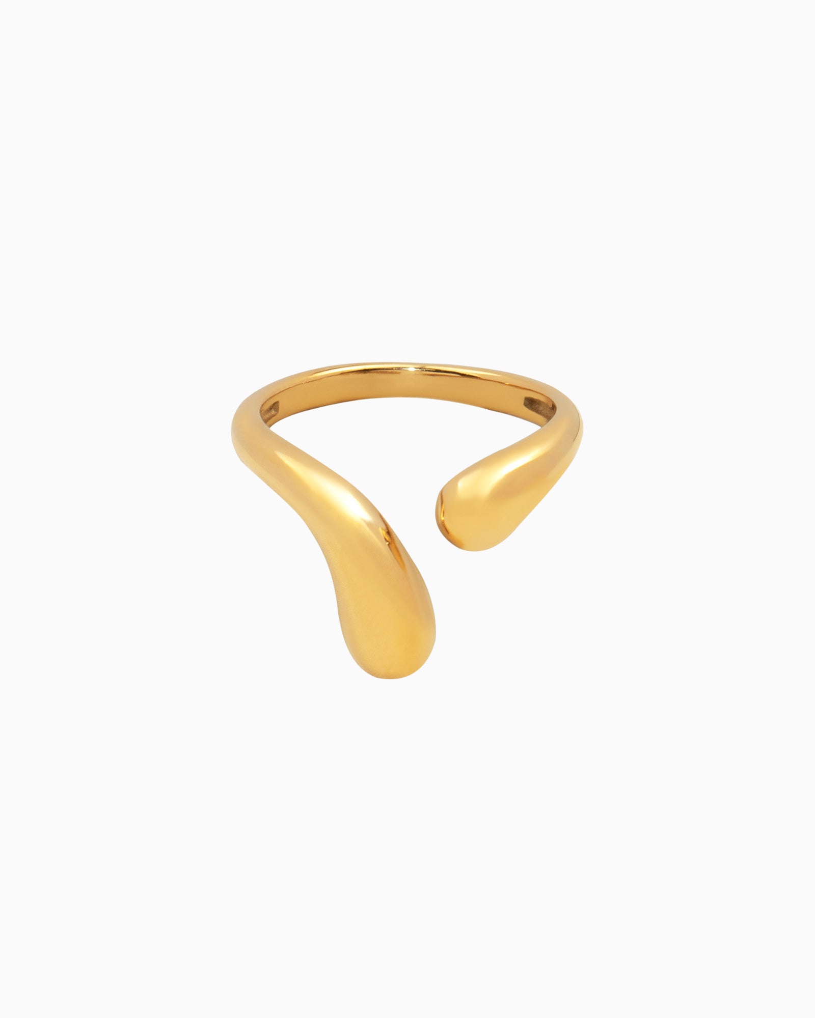 Solara Organic Wave Adjustable Ring in Gold | Zoe Olivia Jewellery Australia