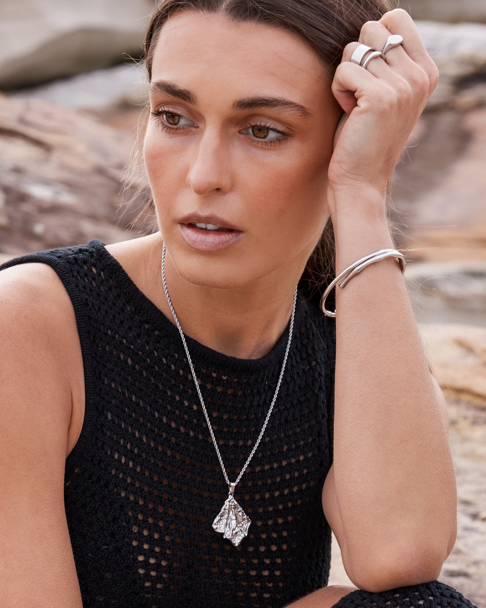 Escarpment Textured Ripple Necklace