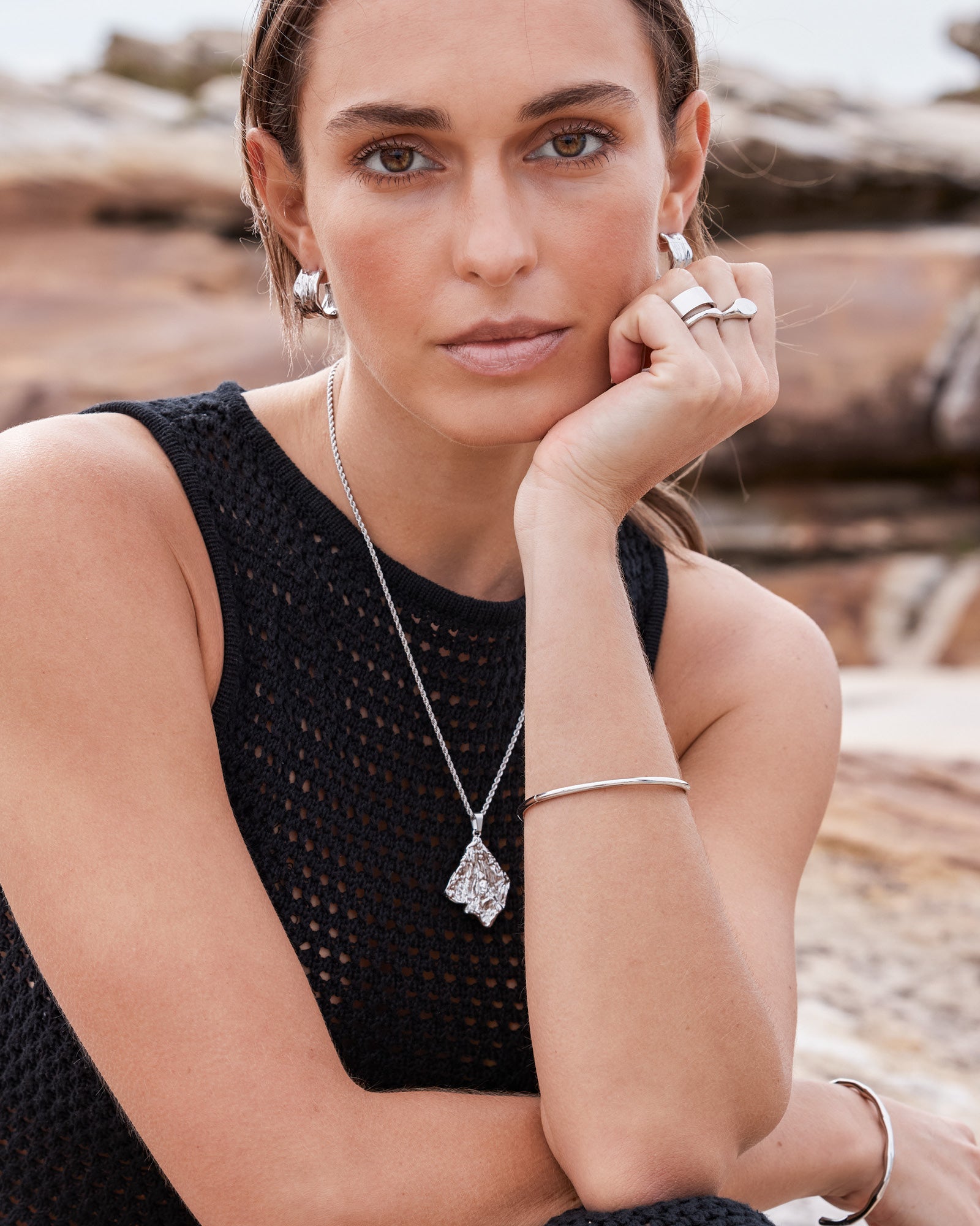 Escarpment Thick Textured Stud Hoops