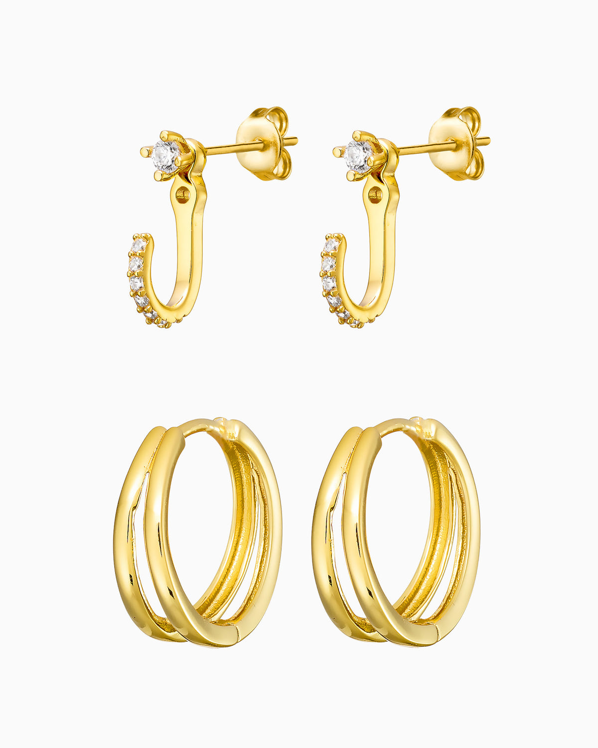 Gold Vermeil Ear Jacket & Hoops Set